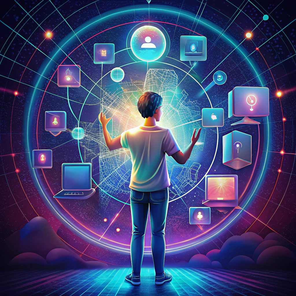 en-person-som-har-digitale-elementer-rundt-seg-og-